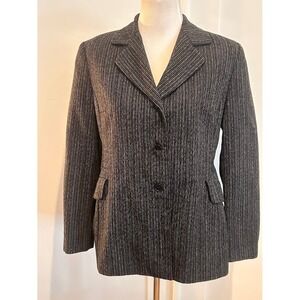 Vintage Sisley Italian Pinstripe Tailored Blazer Notch Lapel 3-Button‎ Size EU44